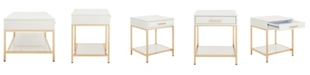 Office Star Alios End Table with Gold Chrome Plated Base